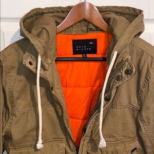 Mens Quicksilver Insulated Canvas Jacket w/ Hood